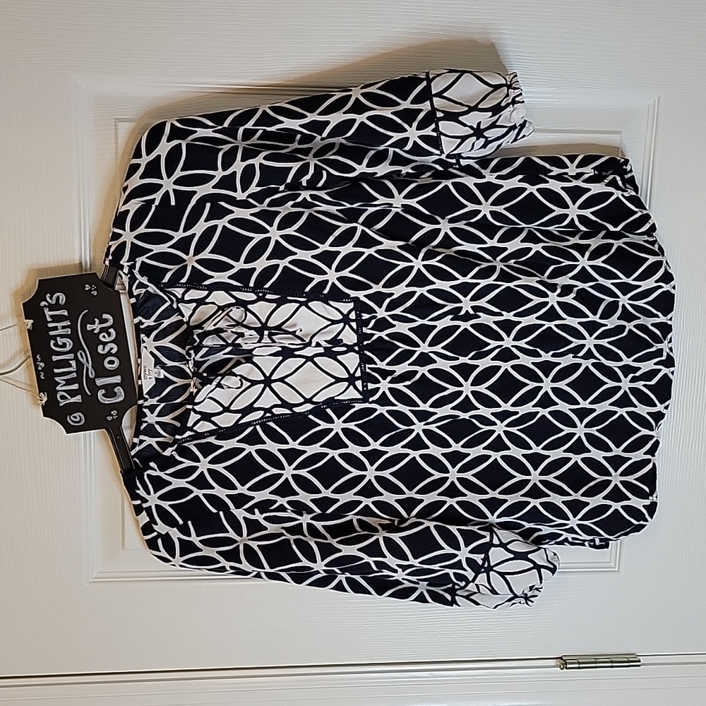 Crown & Ivy Blouse Small Black White